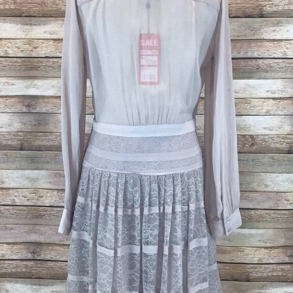NWT $348 BCBG MaxAzria Womens Size 8 Kadee Long Sleeve Lace Dress in Rose Mist - Picture 10 of 12